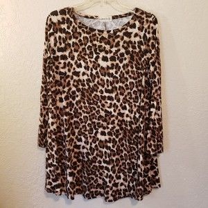 Larace Women's Leopard Print Swing Tunic Sz Medium